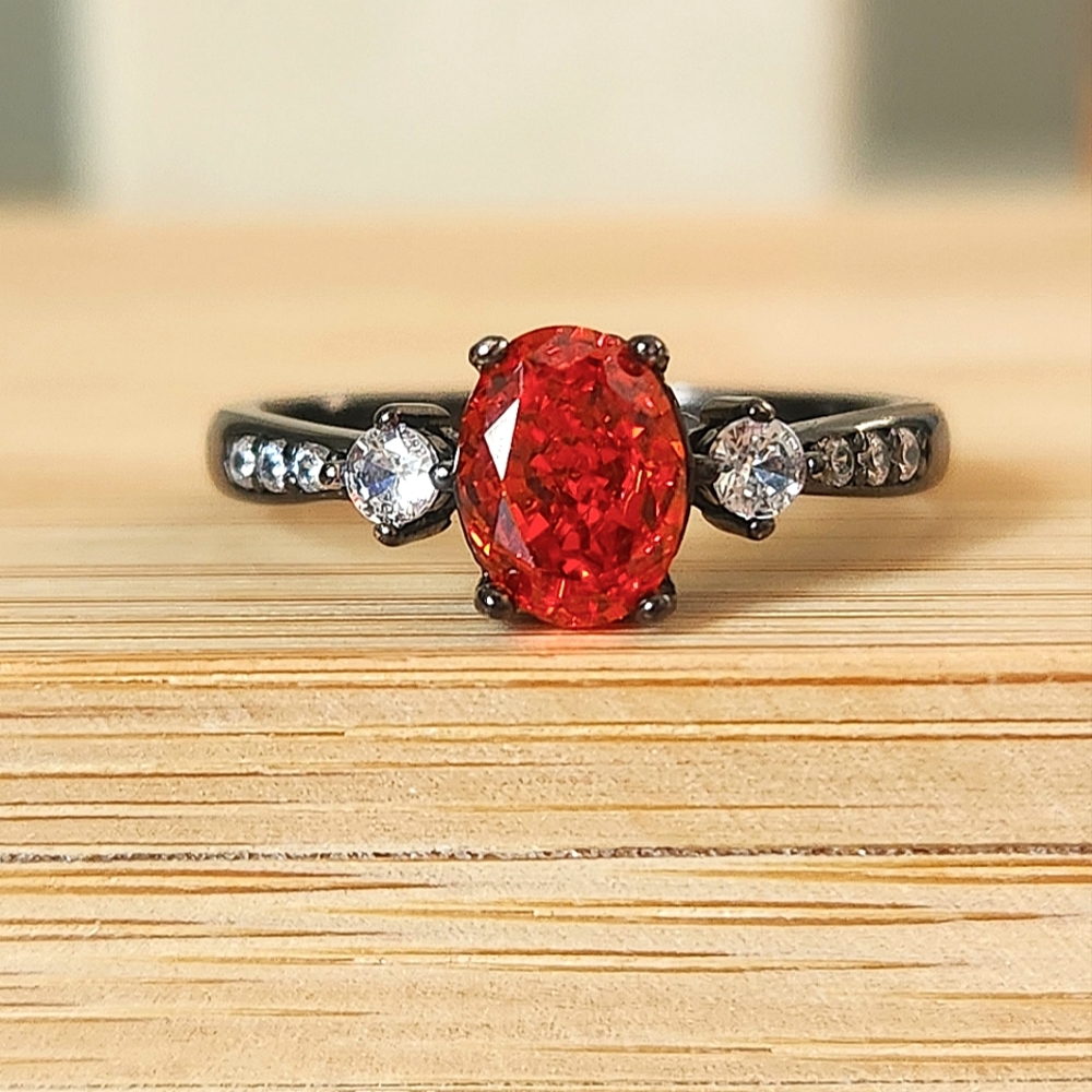 NWT Ryze Sassy Love Story Red Ice CZ .925 Sterling Silver Ring - Size 9.5